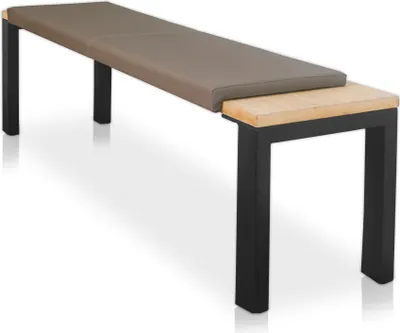 Produktbild von XXL Klemmkissen mit 1 Leiste, Sitzauflage Bank, weich gepolstert aus Kunstleder - Germany, 3-Sitzer, Farbe:taupe