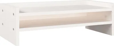 Obrázek produktu pro vidaXL Stojan na monitor bílý 50x24x16 cm z masivního borovicového dřeva