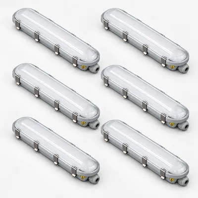 Productafbeelding van 6 x LED Feuchtraumleuchte Wannenleuchte 60cm IP65 9/18W 150lm/W CCT 3000/4000/6500K