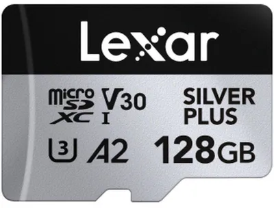 Imagen del producto de Lexar Professional SILVER PLUS, 128 GB, MicroSDXC, UHS-I, 205 MB/s (lectura), 150 MB/s (escritura), Clase 3 (U3)