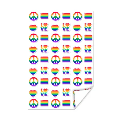 Produktbild von MuchoWow® Poster Liebe - Regenbogen - Muster 20x30 cm - Papierdruck