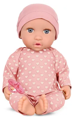Produktbild von LullaBaby Babypuppe – 36 cm realistische Baby-Puppe mit Herzchenpyjama