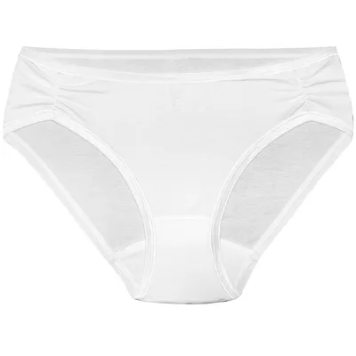 Produktbild von HERMKO 551033 Damen Midi-Slip mit seitlicher Raffung, Farbe:weiß, Größe:36/38 (S)