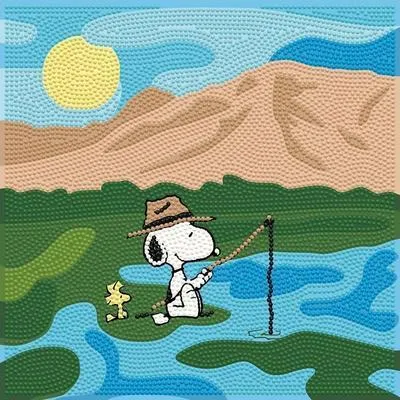 Obrázok produktu pre DIAMOND DOTZ – Diamantová maľba: Snoopy pri rybárčení