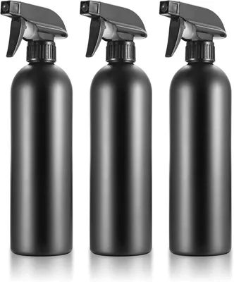Produktbild von 3 Sprühflaschen mit 500ml, schwarz, für Friseur, Pflanzen und Haare, Pumpsprühflaschen mit Zerstäuber, leer
