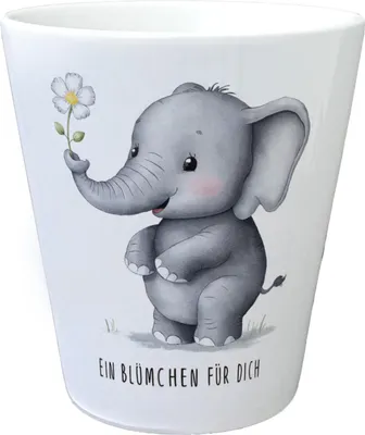 Produktbild von Grauer Elefant - Blümchen für dich Blumentopf