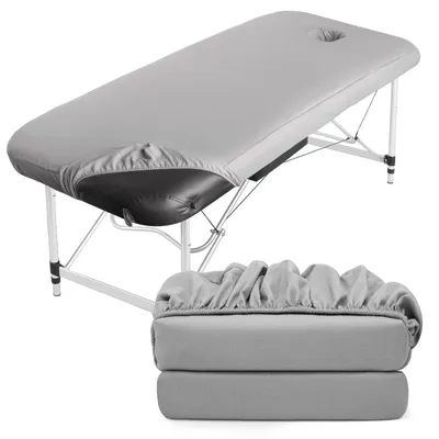 Immagine prodotto di Tvvcalk, 2 coprimassaggio, lavabili, traspiranti, 70 x 190 x 12 cm – Grigio