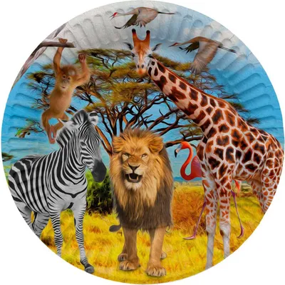 Obrázok produktu pre 8 papierových tanierov Wild Safari 23 cm