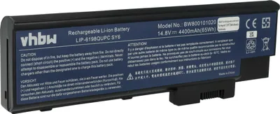Produktbild von vhbw Akku Ersatz für Acer LC.BTP01.013, BTP-BCA1, BT.00803.014, 4UR18650F-2-QC218, 3UR18650Y-2-QC236 für Notebook (4400 mAh, 14,8 V, Li-Ion)