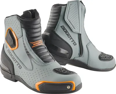 Produktbild von Bogotto Cartagena perforierte Motorrad Stiefel, grau/schwarz/orange, 39