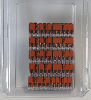 Produktbild von Wago 221 Klemmen SET 10x 221-412, 221-413, 221-415 - Kabel Verbinder in der wiederverschließbaren Box - Original WAGO, VE:10x412. 10x414. 10x415