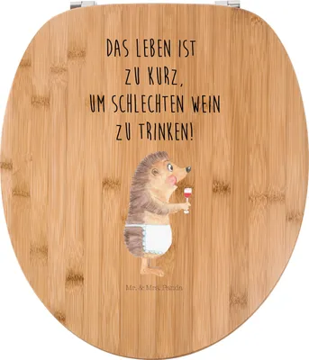 Produktbild von Mr. & Mrs. Panda Toilettendeckel Igel Wein - Transparent - Geschenk, klo deckel, Rotwein, Spruch, Klo-Deckel, Weißwein, Gute Laune, WC Sitz, Weinglas, Weinliebhaber