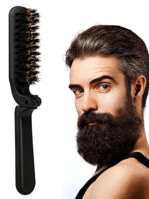 Immagine prodotto di Spazzola pieghevole per barba con setole di cinghiale