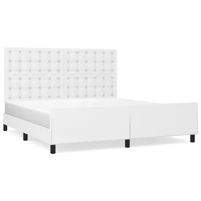 Produktbild von vidaXL Bettgestell mit Kopfteil Weiß 160x200 cm Kunstleder