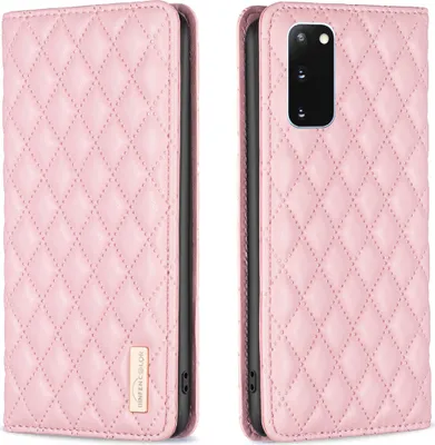 Produktbild von Galaxy S20 Hülle, Elegant Bookstyle Flip Leder Kartenfächer Schutzhülle mit Ständer für Samsung Galaxy S20 Pink