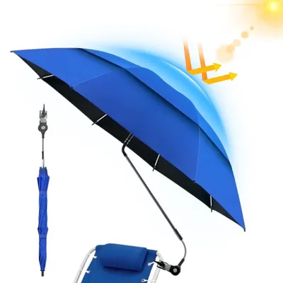 Image de Parasol de terrasse, indice de protection solaire 100+, orientable à 360°, parasol portable, adapté aux terrasses, aux fauteuils de plage, aux fauteuils roulants, aux chariots, à l'eau de Javel, Ø 106 cm
