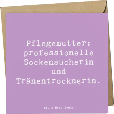 Produktbild von Mr. & Mrs. Panda Glückwunschkarte Spruch Pflegemutter Heldin - Lavendeltraum - Geschenk, Trost, anlasskarte, Pflegekind, Familie, Alltagsheldin, doppelkarte, Klappkarte