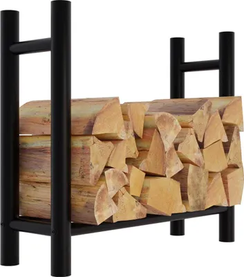 Image de Rangement rond en bois noir - Vedtrek - Acier robuste, revêtement époxy moderne