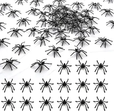 Productafbeelding van Halloween spider decoraties - Set van 150 - Plastic enge tafel rekwisieten