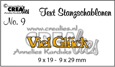 Produktbild von Crealies | Deutsche Text Stanzschablone no.09 "Viel Glück"