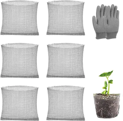 Productafbeelding van Wortelmand 23 x 25 cm, 6 stuks, roestvrij staal, voor planten