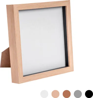 Produktbild von 8x8 Fotorahmen Bilderrahmen in heller Holzoptik - stehend und hängend