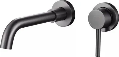Zdjęcie produktu dla Jednouchwytowa ścienna bateria łazienkowa WEBO Rio Inbouw Wastafelkraan Gun Metal
