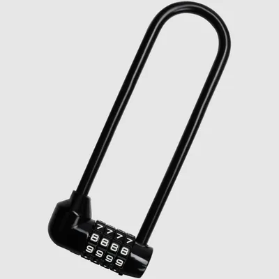 Produktbild von Kurtzy 4-Stelliges Bügelschloss Fahrrad Diebstahlschutz U Lock 16cm mit Langem Bügel -Robustes, Wasserdichtes Bügelschloss Zahlenschloss mit