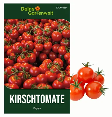Produktbild von Kirschtomate Bajaja Samen - Solanum lycopersicum - Tomatensamen Cherrytomaten Balkontomaten - Gemüsesamen - Saatgut für 15 Pflanzen