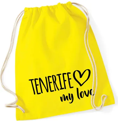 Produktbild von Huuraa Turnbeutel Tenerife my love 12 Liter Yellow Baumwolle Rucksack Geschenkidee