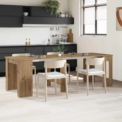 Imagen del producto de Maison Exclusive - Mesa de comedor, 240 x 85 x 75 cm, tablero de madera con acabado en roble artesanal
