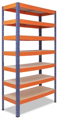 Obrázek produktu pro shelfplaza PRO 230x100x45cm Shelf v modro-oranžová provedení s 7 policemi a nosností 142 kg na polici