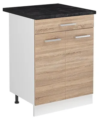 Productafbeelding van Wastafelkast Vicco R-Line Sonoma/Wit 60 cm antraciet werkblad, Model 73028