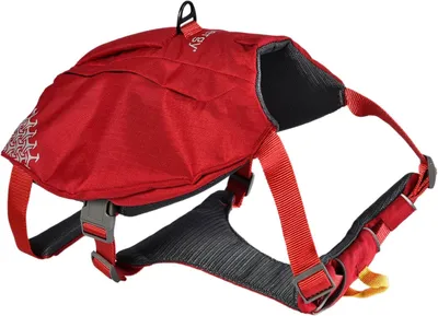 Hundegeschirr mit Taschen, atmungsaktiv, reflektierend, rot, L