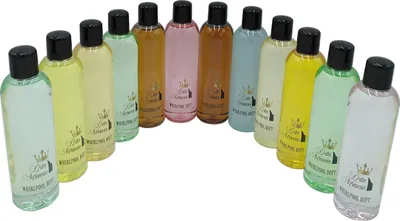 Produktbild von Whirlpool Duft 12 x 250ml - u.a. Eukalyptus, Fichtennadel, Honig-Mandel, Jasmin, Kokos-Vanille, Lavendel, Lemongras, Orange - Badezusatz im XXL-Set