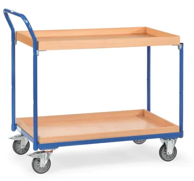 Image de Fetra Servantes avec plateaux en bois et 2 bacs en bois 1000x600mm Plateau de chargement