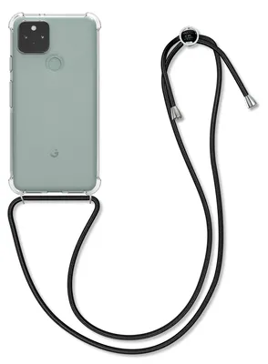 Produktbild von kwmobile Necklace Case kompatibel mit Google Pixel 5 Hülle - Silikon Cover mit Handykette - Band Handyhülle Transparent
