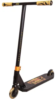 Produktbild von NKD Stunt-Scooter der nächsten Generation, Schwarz/Gold mit T-Lenker