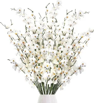 Productafbeelding van Famanu Kunstbloemen, 15 stuks - Witte Phalaenopsis orchideeën