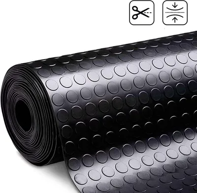 Produktbild von Gummimatte Meterware - Gummiläufer in vielen Strukturen - Antirutschmatte - Noppenmatte - Bodenmatte - Tränenblech - Bodenbelag (Flachnoppen, 100 x 900 cm)