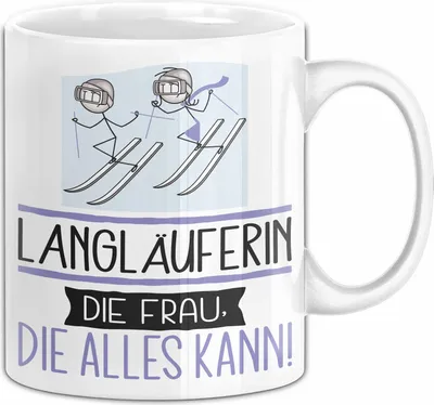 Produktbild von Langläuferin Geschenk Tasse Becher Die Frau Die Allen Kann Geschenkidee für eine Langläuferin Lustig (Weiß)