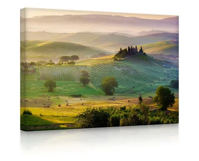 Produktbild von lightbox multicolor | LED Leuchtbild | Neblige Toskana Landschaft | 80x60 cm | fully lighted