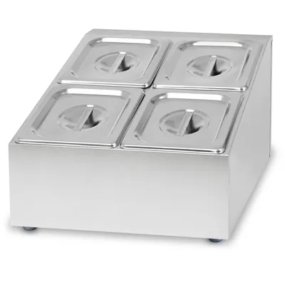 Produktbild von VERTES Zutatenbehälter 2 x 2 x 1/6 GN Gastronorm, Edelstahl, 100mm Tief, Hygienisch, Rostfrei, Kratzfest, Temperaturbeständig von -40° bis 300°C