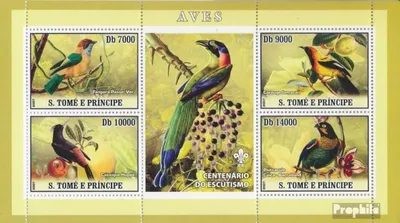 Produktbild von Briefmarken Sao Tome e Principe 2007 Mi 3032-3035 Kleinbogen (kompl. Ausgabe) postfrisch Vögel