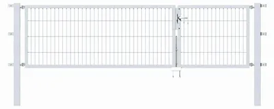 Produktbild von Alberts Doppeltor Flexo mit Zubehör, zum Einbetonieren, feuerverzinkt, Breite 300 cm (100 cm + 200 cm), Höhe 80 cm
