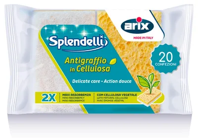 40 Cellulose-Sprayschwämme, kratzfrei, 20 Packungen, gelb