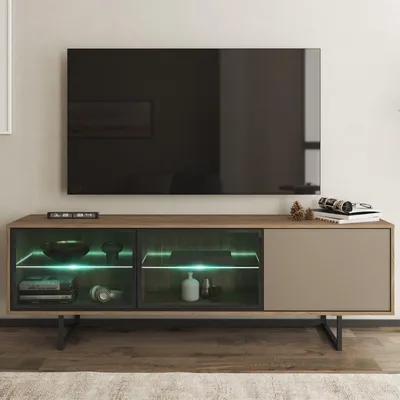 Immagine prodotto di Travesio - Mobile Porta tv, 185x40x60h cm Marrone Noce, 3 Ripiani