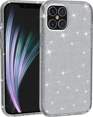 Produktbild von Mobigear Glitter iPhone 12 Hülle Hardcase Backcover - Grau