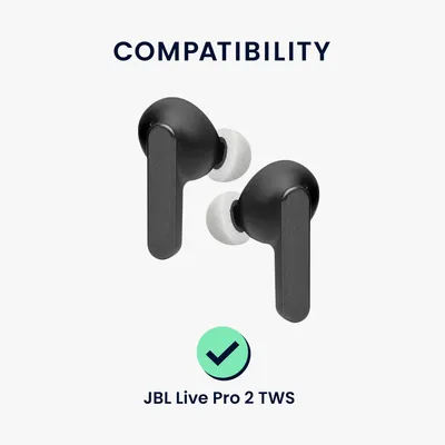 Produktbild von kwmobile 6x Ersatz In Ear Kopfhörer kompatibel mit JBL Live Pro 2 TWS - 3 Größen - Polster Ohrstöpsel In-Ear Ohrhörer - Weiß