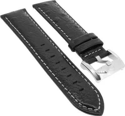 Produktbild von Jaguar Chronograph Uhrenarmband 24mm Leder Straußprägung schwarz J634